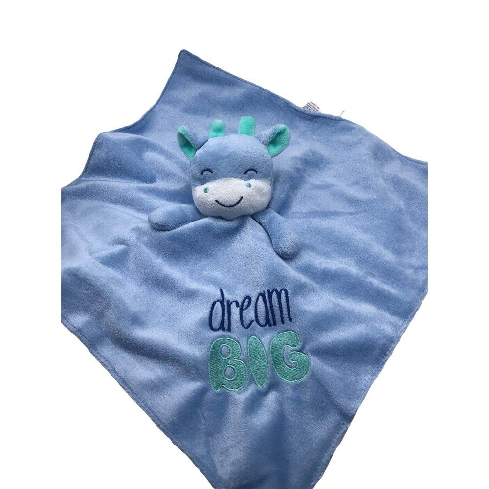 Baby Starters Lovey Blue Giraffe Plush Stuffed Minky Silky Back Dream Big 14"